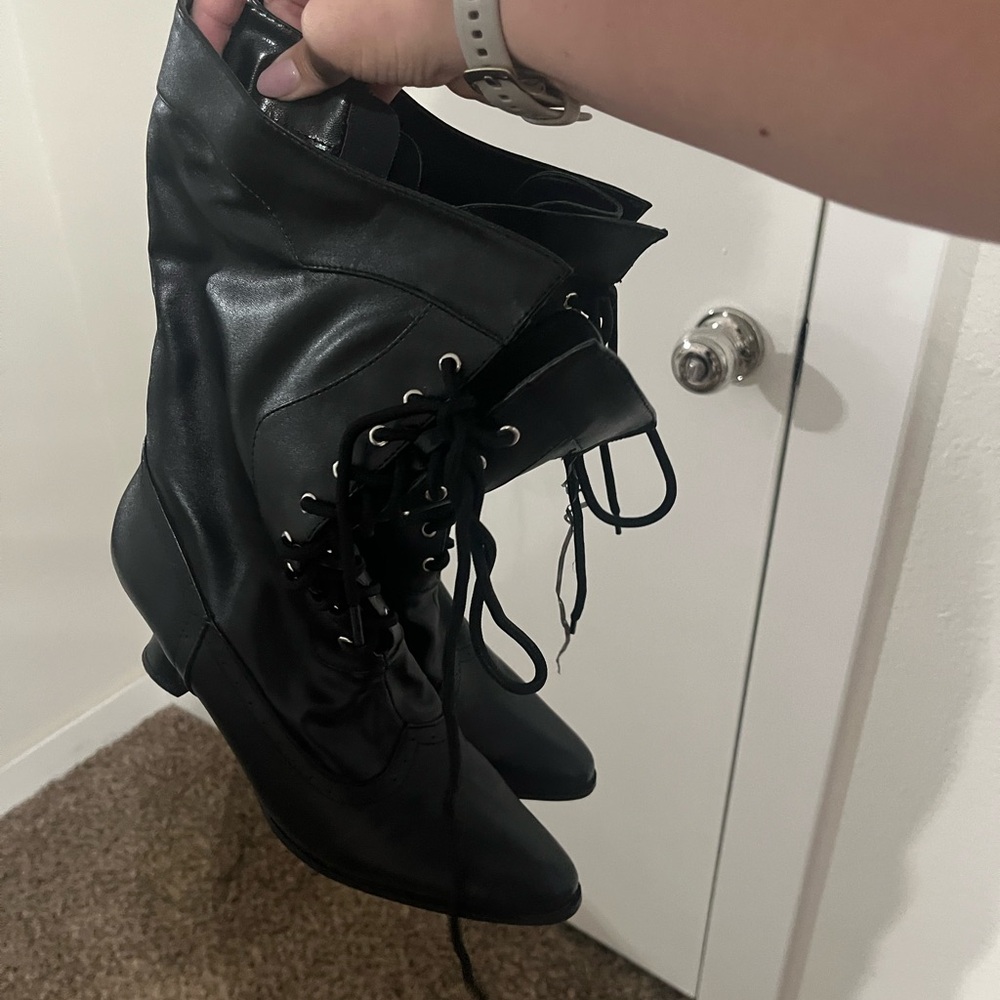 Sleek Black Lace-Up Women's Boots